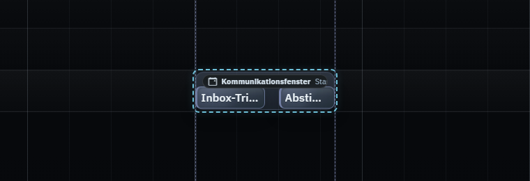 Ein eingeplanter Workflow mit zwei Tasks auf der Timeline